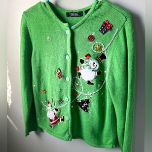 Crystal-Kobe vintage knit Christmas cardigan small